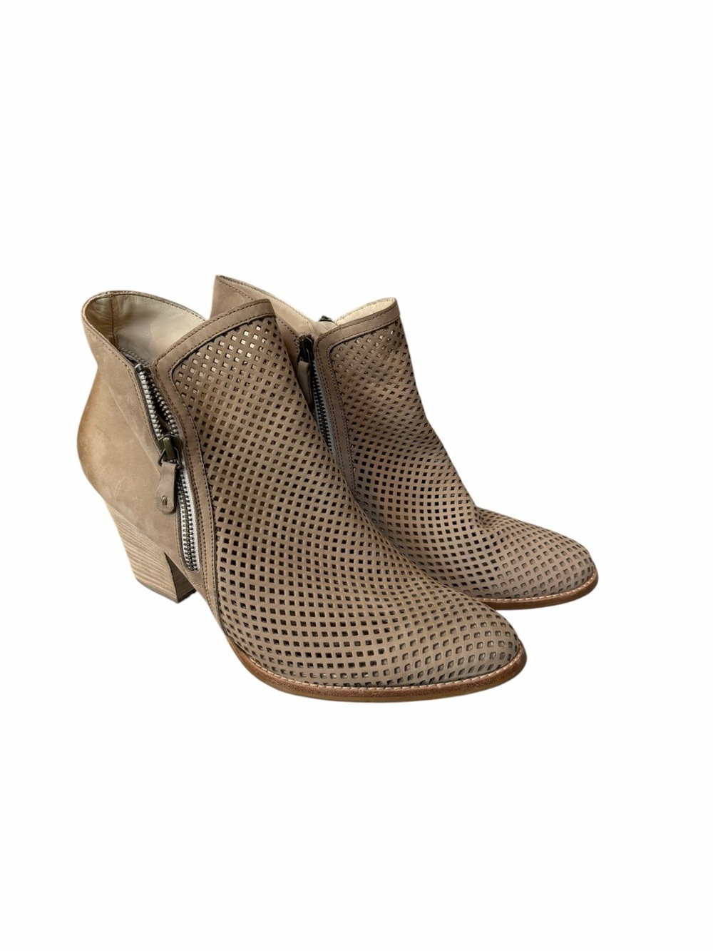 Paul Green Bonzai Tan Nubuck Leather Perforated Ankle Booties US Women’s Size 11